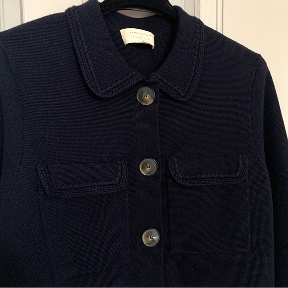 Sezane Betty Cardigan Crochet Navy - Picture 6 of 10